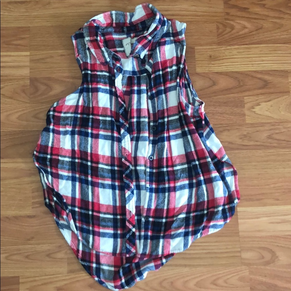 Youth Girls Flannel XL sleeveless top